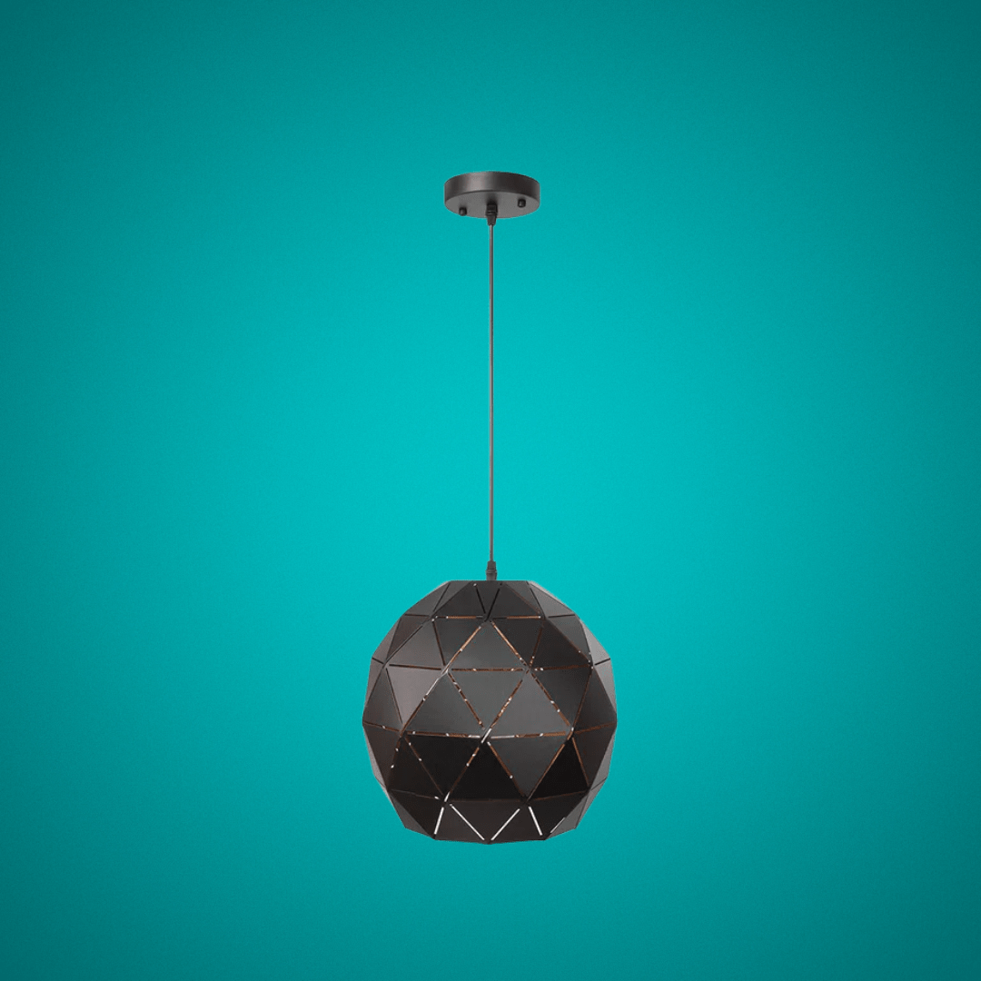 TKLD Pendant & Chandeliers Triangle Black Pattern Metal Laser Pendant Ceiling Light - 40W