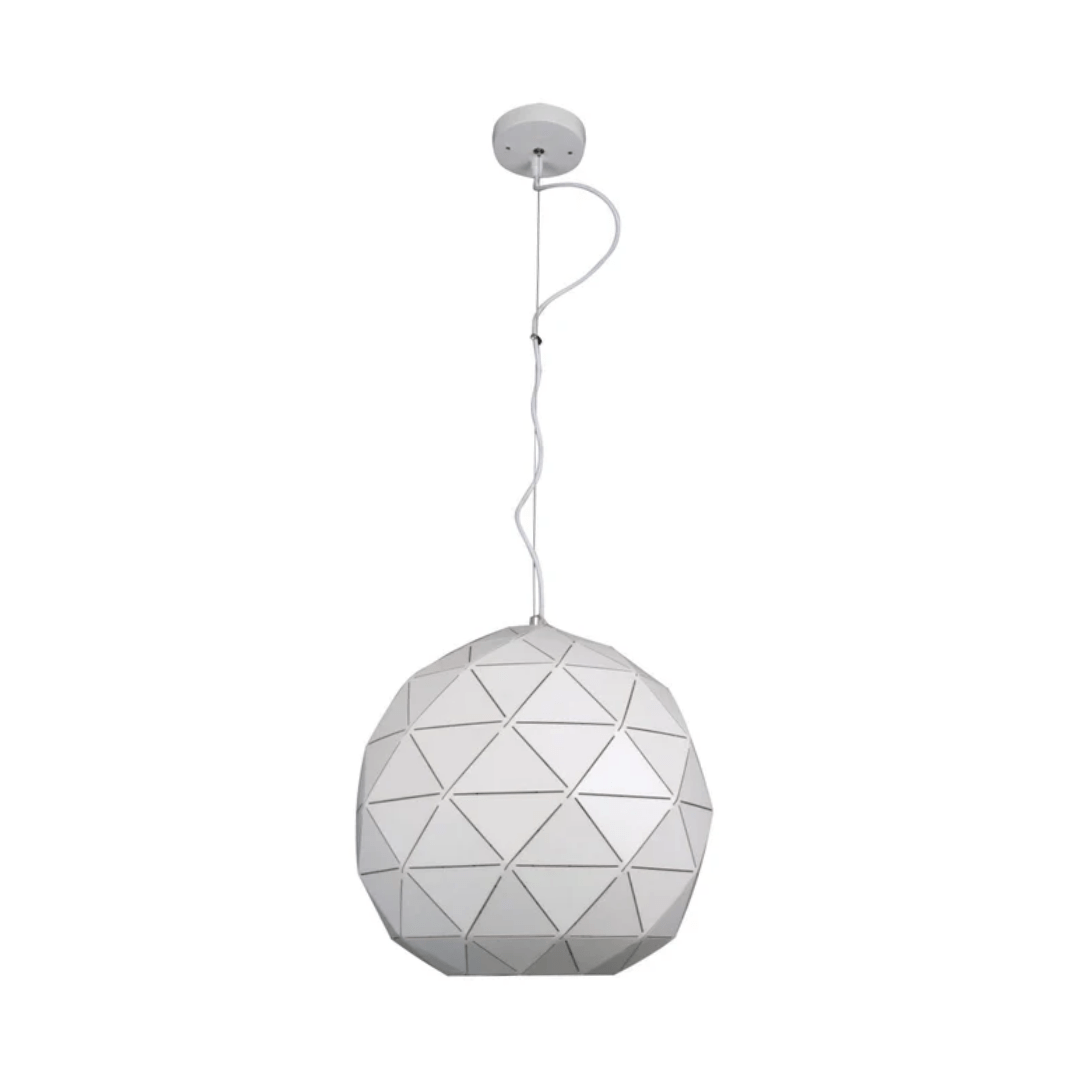 TKLD Pendant & Chandeliers Triangle White Pattern Metal Laser Pendant Ceiling Light - 40W