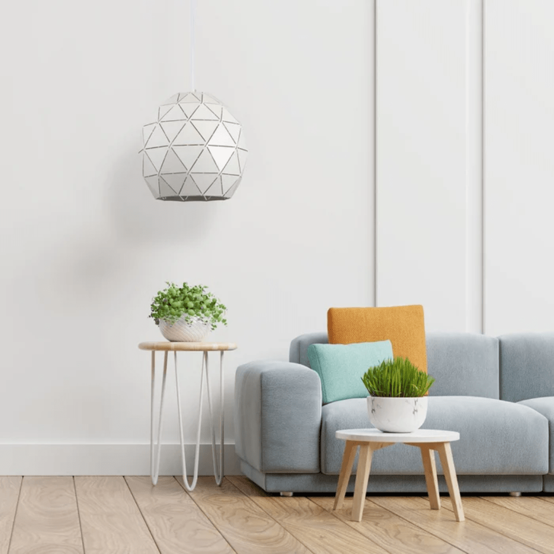 TKLD Pendant & Chandeliers Triangle White Pattern Metal Laser Pendant Ceiling Light - 40W