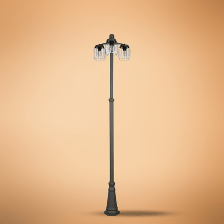 TKLD Outdoor Lighting Tuela Dark Grey Outdoor Garden Pathway Lamp Post - 3 X 40W
