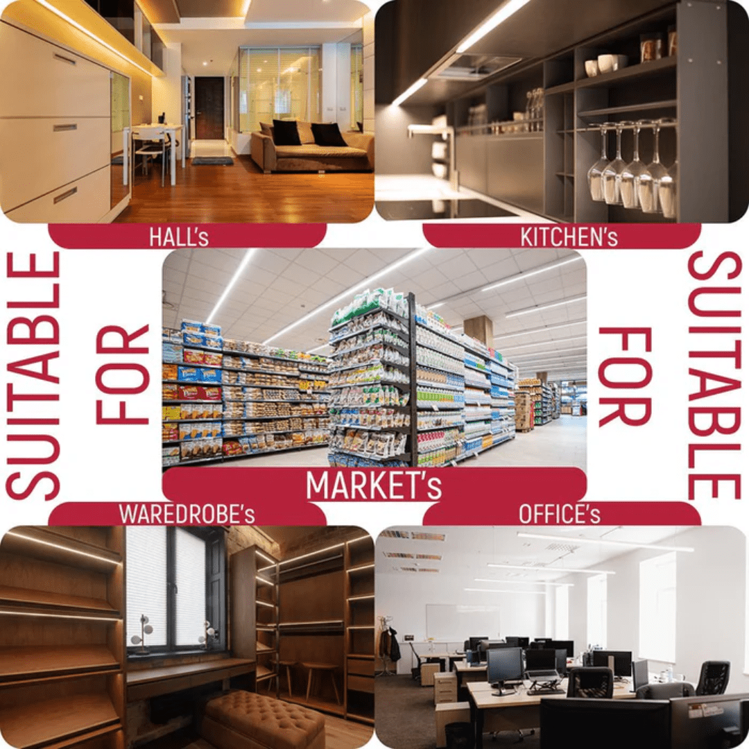 TKLD Ceiling Lights Under Cabinet 5W 1ft LED Link Light IP20 With Switch - 286mm