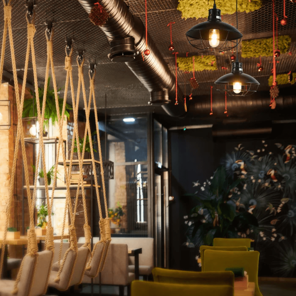 TKLD Pendant & Chandeliers Urban Revive Caged Factory Ceiling Pendant Light Black - D220/D250