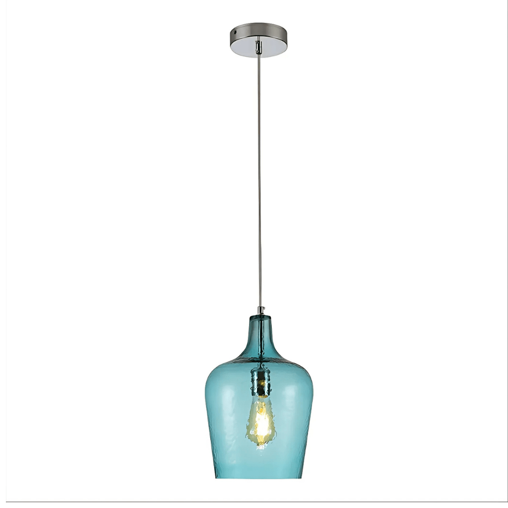 TKLD Pendant & Chandeliers Vase Silhouette Textured Schoolhouse Pendant Ceiling Light - Blue