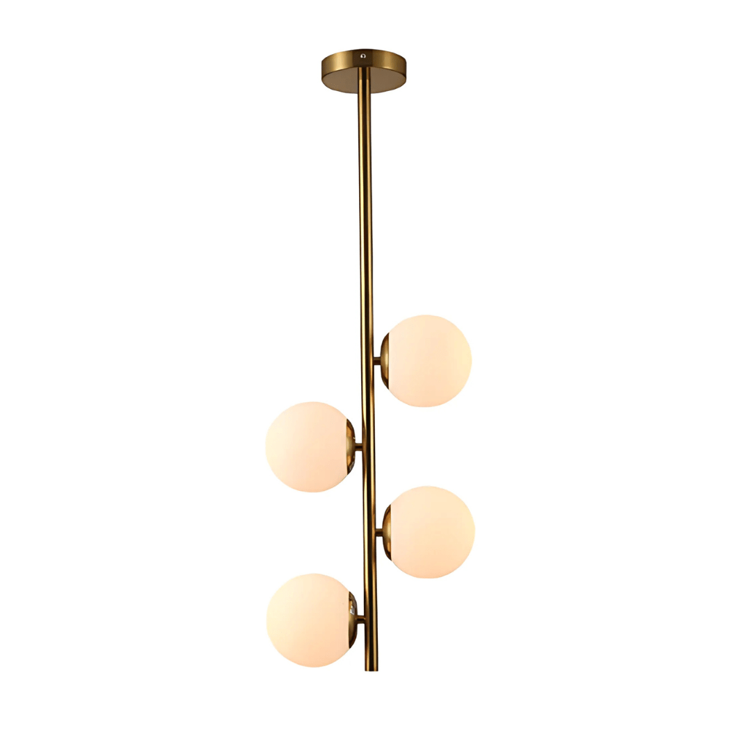 TKLD Ceiling Lights Vertical Opal 6 Opposite Lamps Glass Globes Gold Metal Body Ceiling Light - 40W