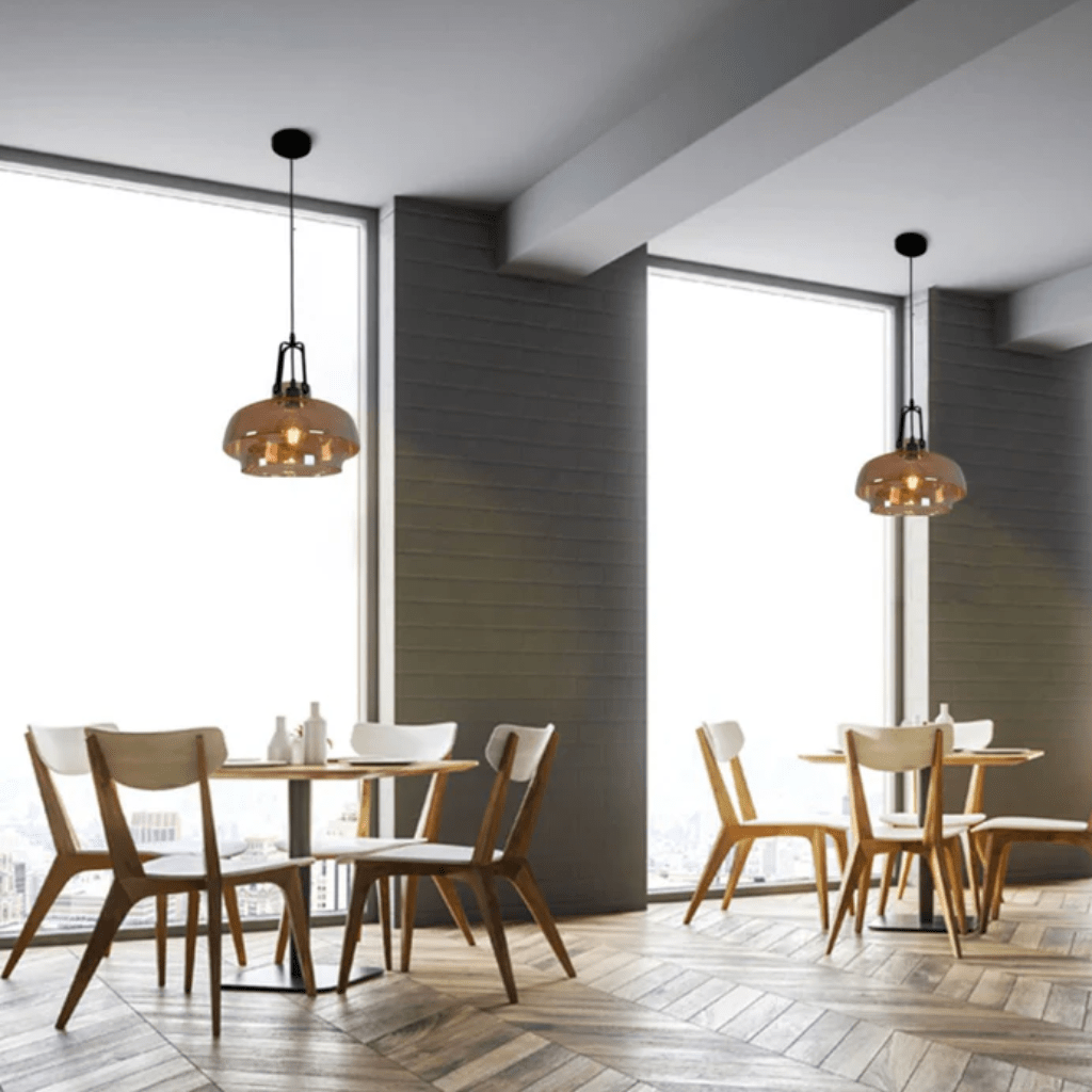 TKLD Pendant & Chandeliers Vintage Industrial Japanese Amber Gaslight Minimalist Glass Pendant Light - D240mm/D330mm/D530mm