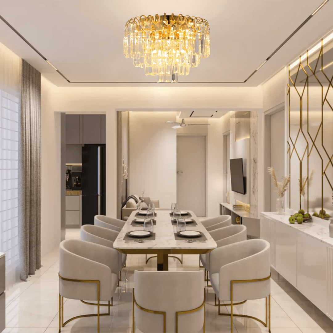 TKLD Pendant & Chandeliers Waterfall Flush Crystal Ceiling Chandelier Light - 40W