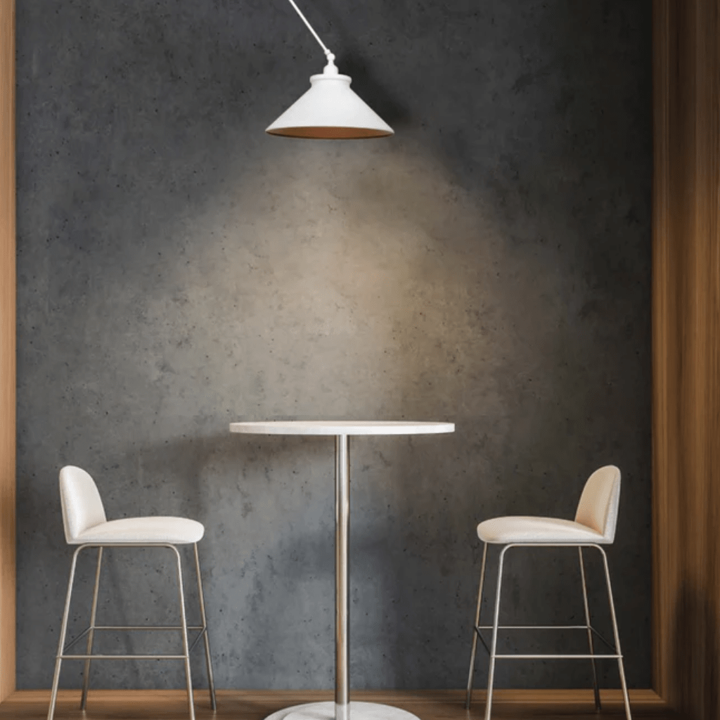 TKLD Pendant & Chandeliers White Metal Hinged Funnel Pendant Ceiling Light E27