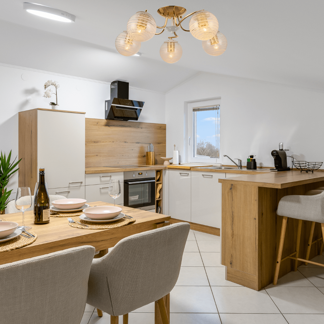 TKLD Ceiling Lights White Striped 5 Lamp Clear Globe Gold Semi Flush Ceiling Light - 40W