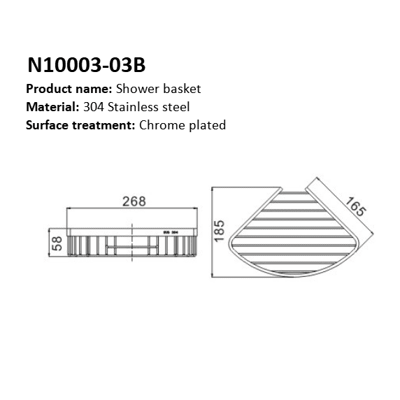 Toplight Bathroom Accessories Bathroom Stainless Steel Corner Shower Caddy Basket - L1000-03B