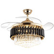 Toplight Ceiling Lights Golden Crystal Chandelier Ceiling Fan Light 72W With Remote Control - ESC-513B