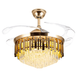 Toplight Ceiling Lights Golden Crystal Chandelier Ceiling Fan Light 72W With Remote Control - ESC-513G