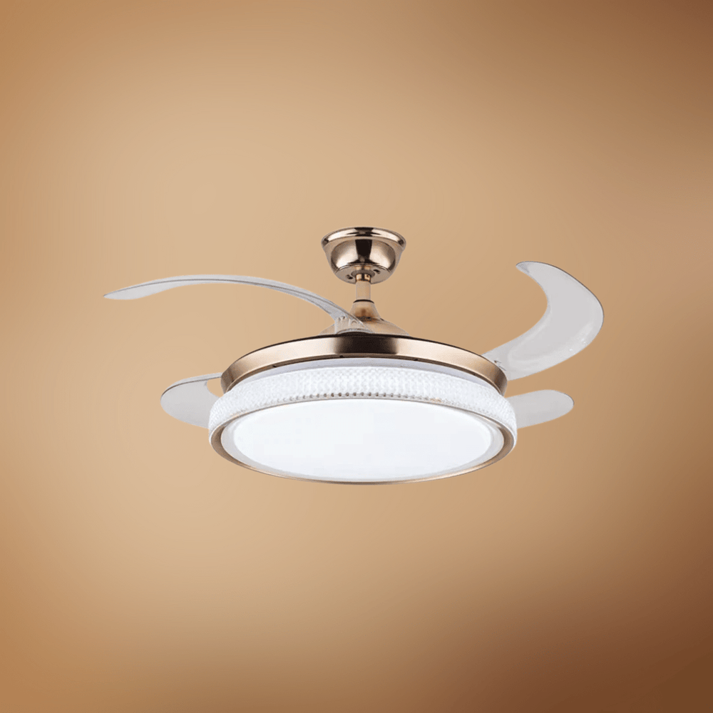 Toplight Ceiling Lights Golden Fashionable Retractable Fan Light 72W With Remote Control - ESC-3214