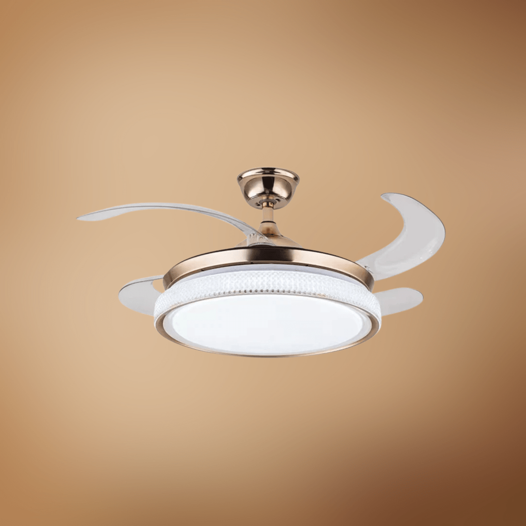 Toplight Ceiling Lights Golden Fashionable Retractable Fan Light 72W With Remote Control - ESC-3214
