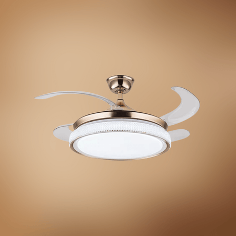 Toplight Ceiling Lights Golden Fashionable Retractable Fan Light 72W With Remote Control - ESC-3214
