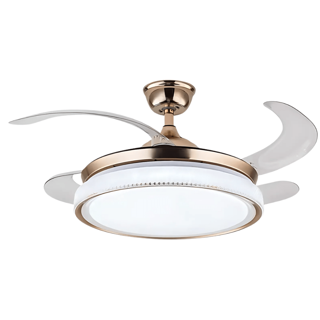 Toplight Ceiling Lights Golden Fashionable Retractable Fan Light 72W With Remote Control - ESC-3214