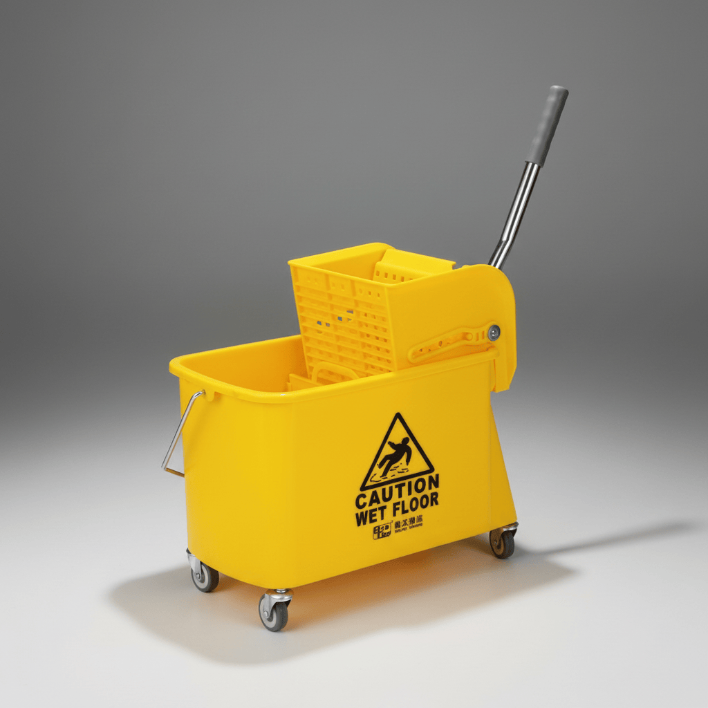 Topmop Cleaning Tools & Accessories Topmop 20L Single-Bucket Mop Trolley with Down-Press Wringer - B-038
