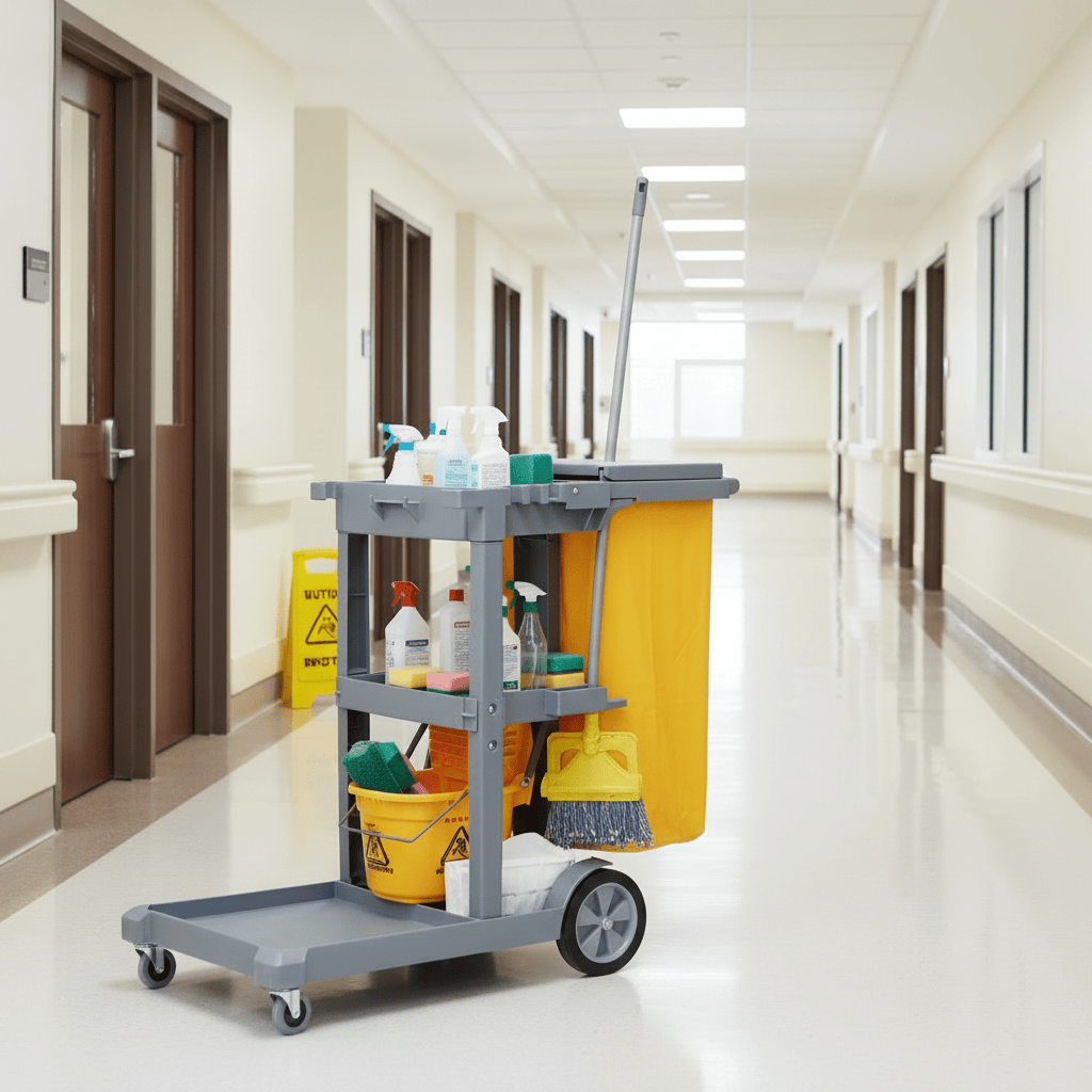 Topmop Cleaning Tools & Accessories Topmop Commercial Janitorial Cleaning Cart with Cover - D-011-1B