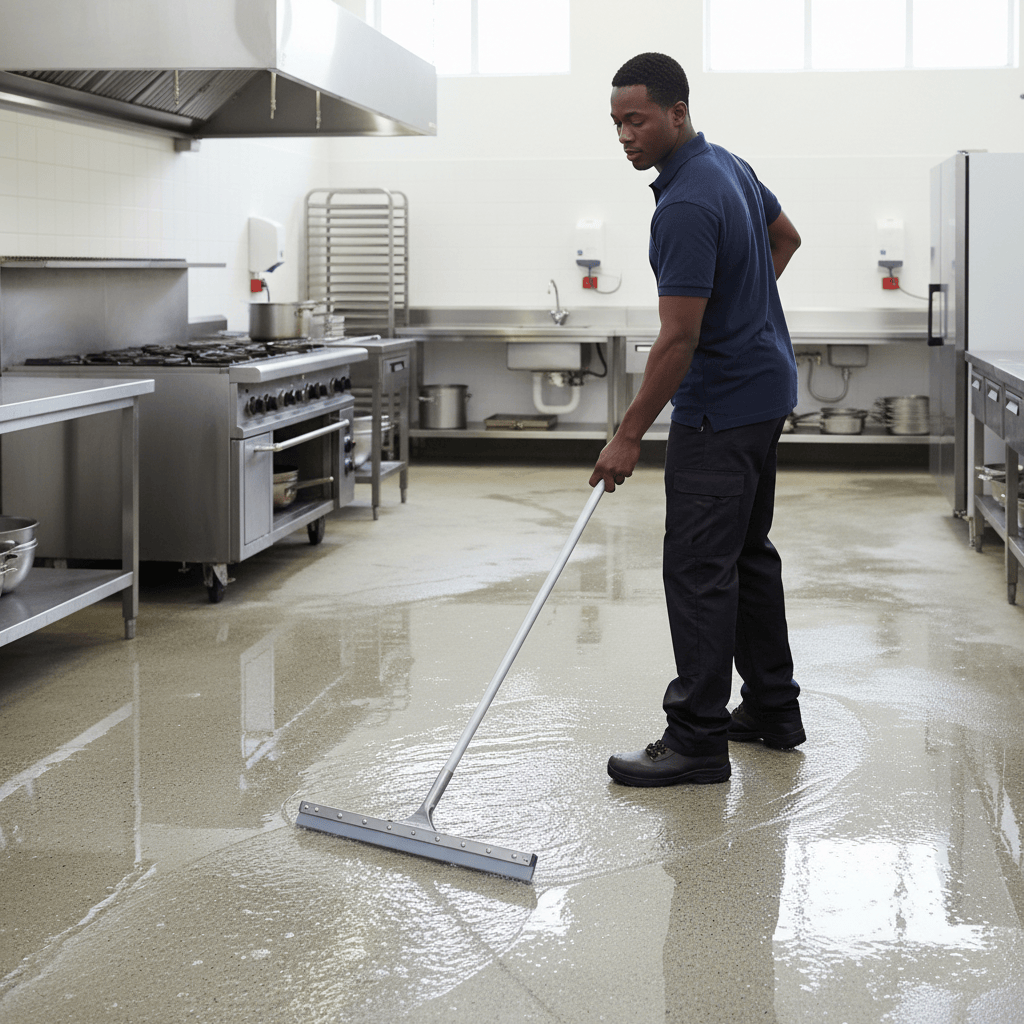 Topmop Cleaning Tools & Accessories Topmop Steel Floor Squeegee with 1.25m Handle | 18", 22" & 30"
