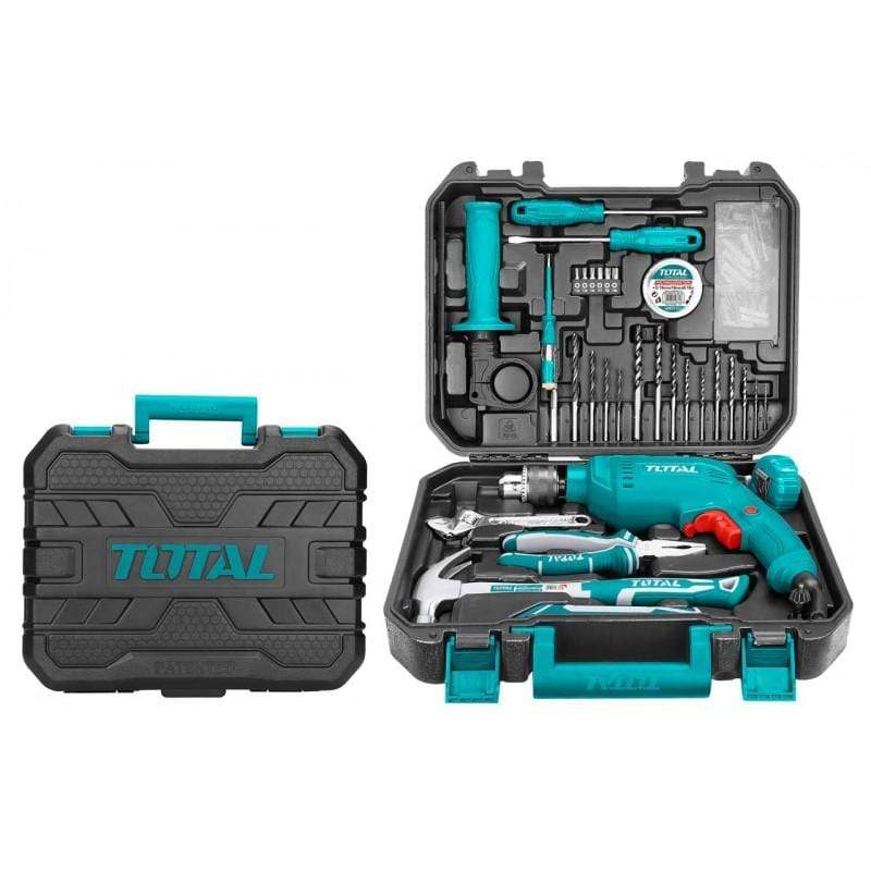 Total Tool Set Total 115 Pieces Tool Set with 680W Hammer Impact Drill - THKTHP1152