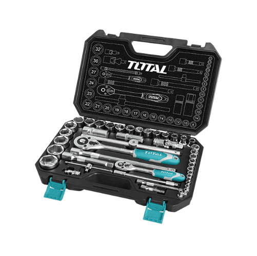 Total Sockets & Hex Keys Total 44 Pcs 1/4"&1/2" Socket Set - THT421441