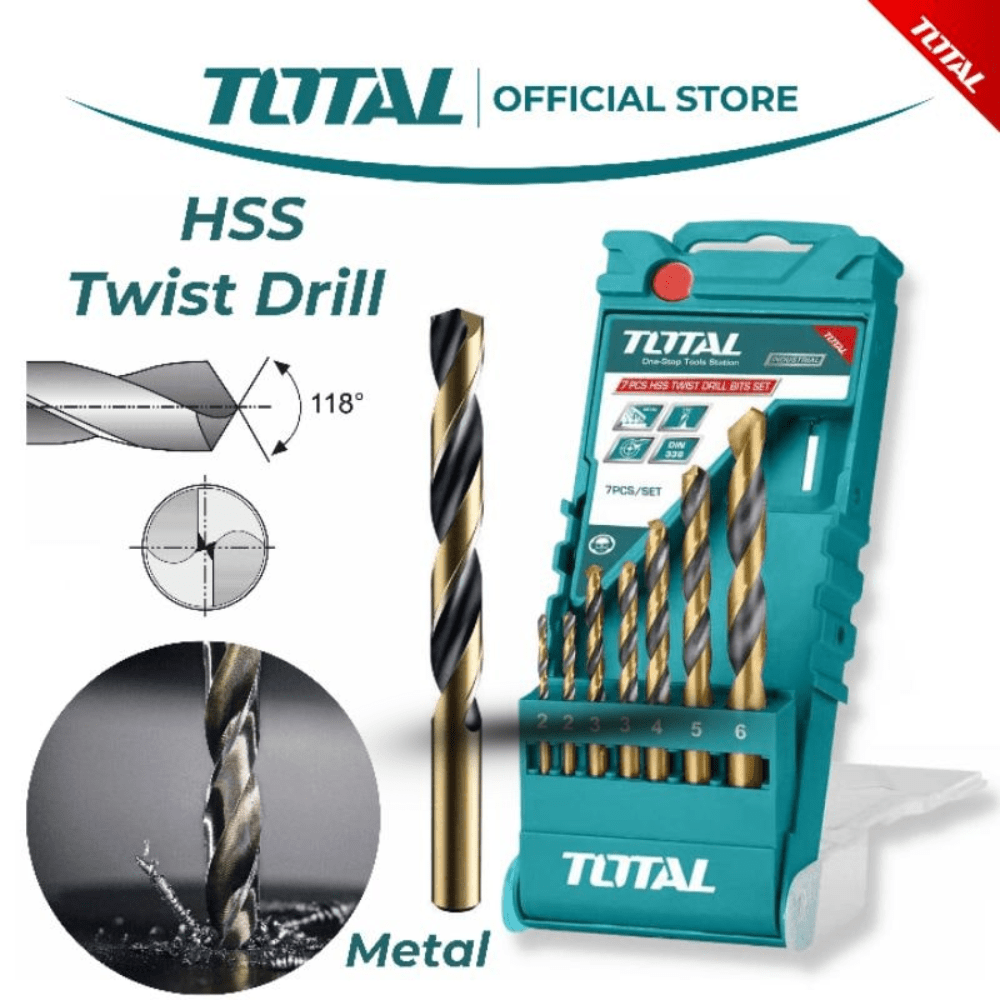 Total Drill Bits Total 7 Pieces HSS Drill Bit - TACSD0075