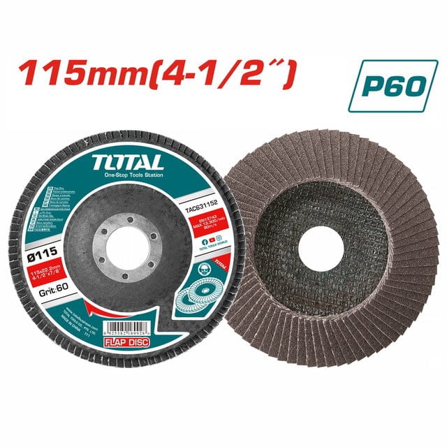Total Grinding & Cutting Wheels Total Flap disc 115mm x 22mm P60 - TAC631152 | DZ