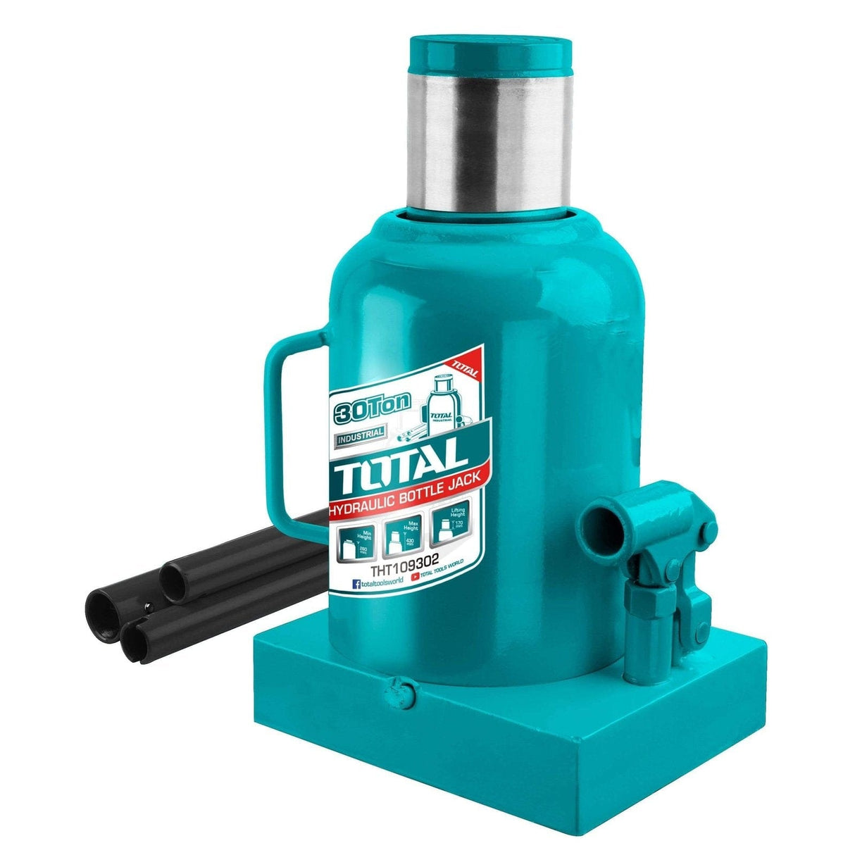 Total Towing and Lifting Total Hydraulic Bottle Jack - 2, 4, 10, 12 & 30 Ton