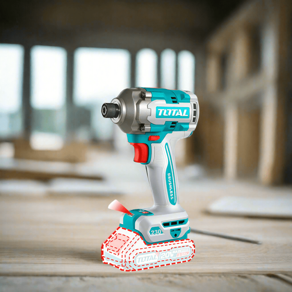 Total Drill Total Lithium-Ion 20V Brushless Cordless Impact Driver With Battery And Charger - TIRLI2023