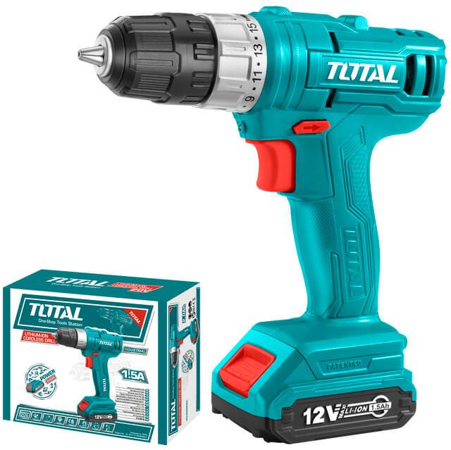 Total Drill Total Lithium-Ion Cordless Drill 12V / 1.5Ah / 20Nm - TDLI1211