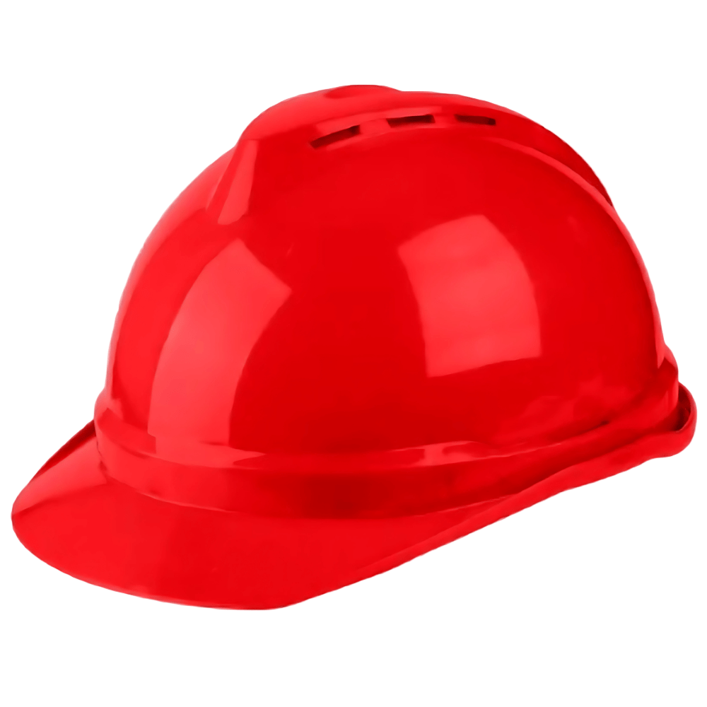 Total Safety Helmets Total Red Safety Helmet with Ribbon Chin Strap - TSP2604