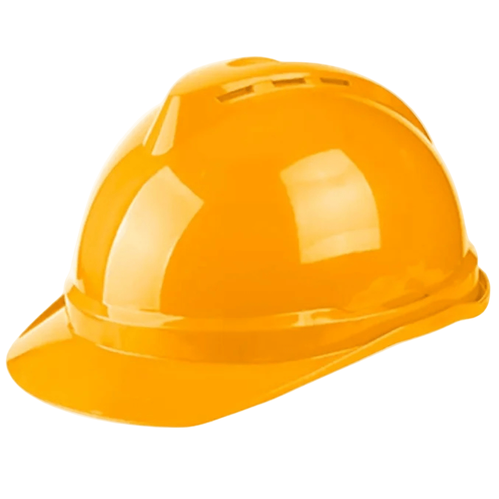 Total Safety Helmets Total Yellow Safety Helmet with Ribbon Chin Strap - TSP2603