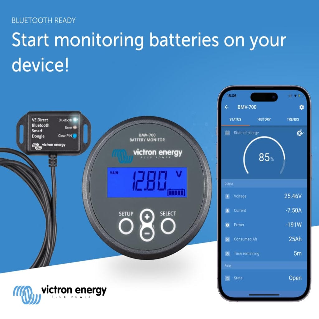 Victron Batteries & Accessories Victron Energy Battery Monitor with Shunt & Display - BMV-700