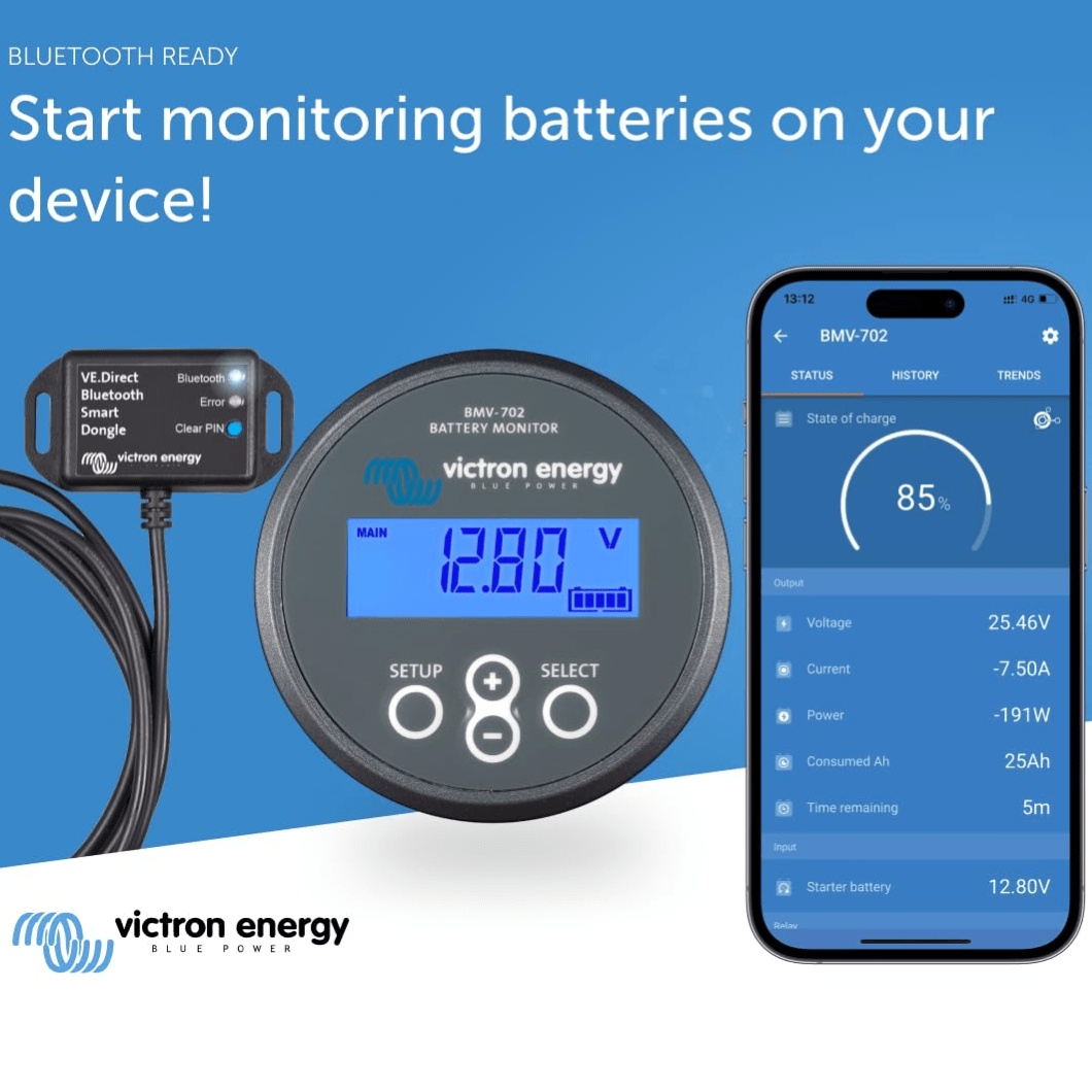 Victron Batteries & Accessories Victron Energy Battery Monitor with Shunt & Display - BMV-702