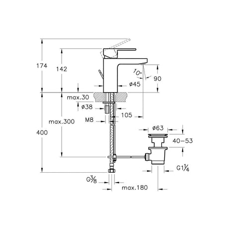 Vitra Bathroom Faucet Vitra Fold S Basin Mixer With Pop-Up - A42533EXP