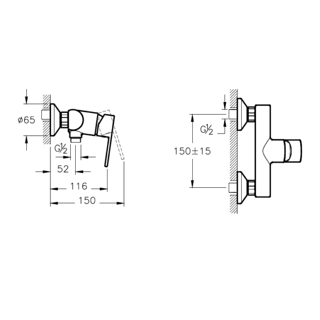Vitra Bathroom Faucet Vitra Fold S Shower Mixer - A42544EXP