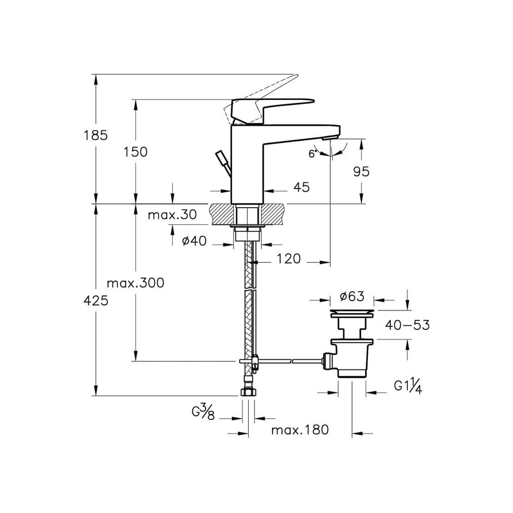 Vitra Bathroom Faucet Vitra Root Square Basin Mixer - A42735EXP