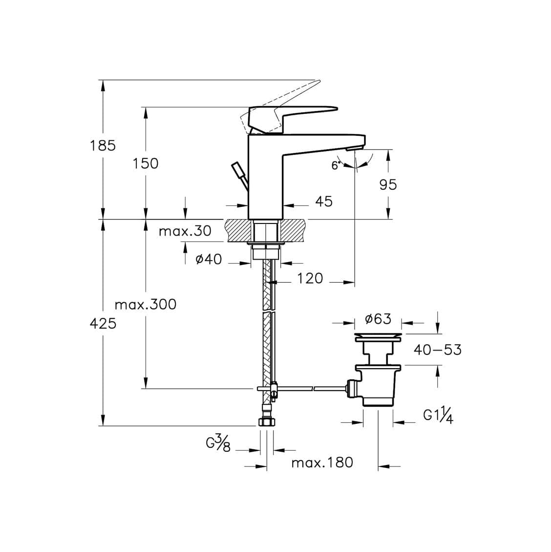 Vitra Bathroom Faucet Vitra Root Square Basin Mixer - A42735EXP