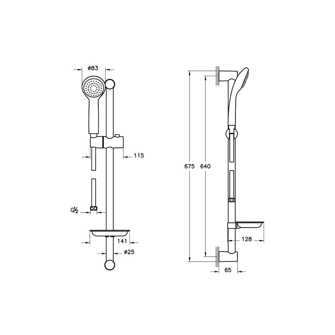 Vitra Shower Set Vitra Solo C 1F Shower Set - A45676EXP