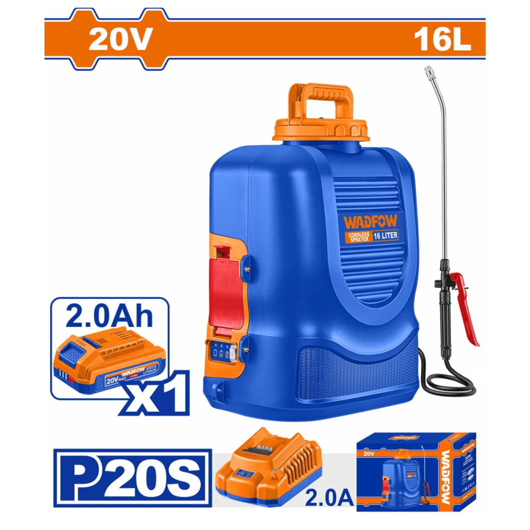 Wadfow Spray Gun Ingco 20V Cordless Knapsack Sprayer with 16L Tank – WLSY20162