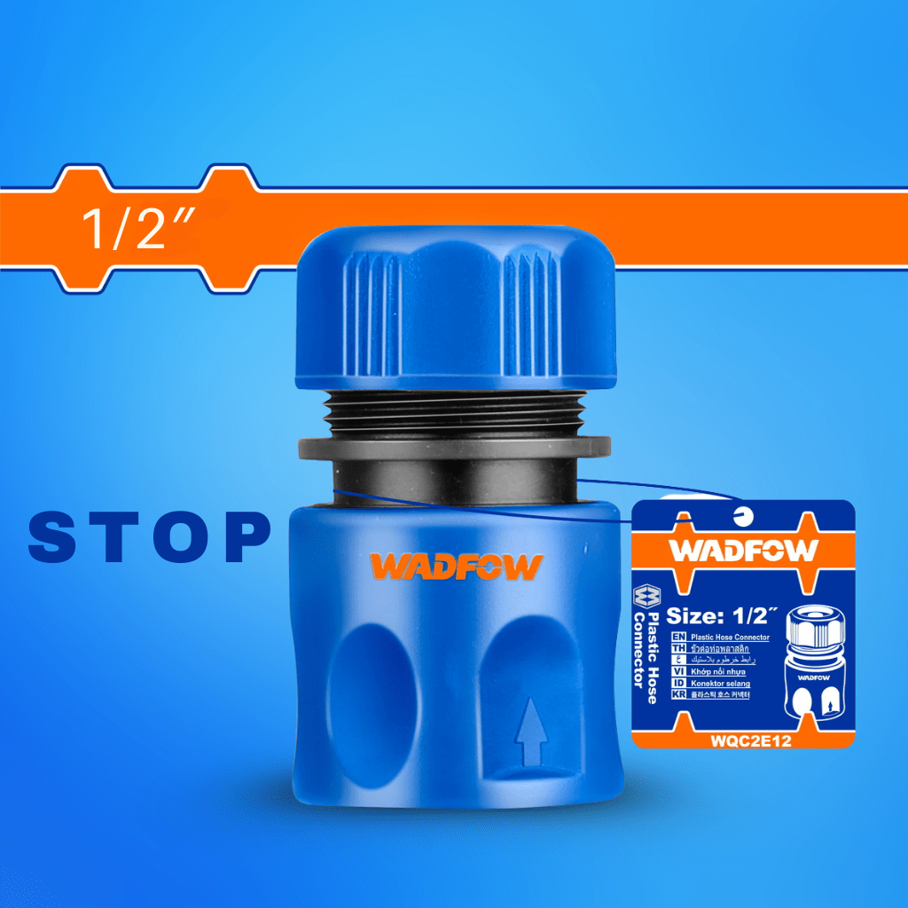 Wadfow Chuck Keys & Specialty Accessories Wadfow 1/2" Plastic Hose Quick Connector With Water-Stop Function - WQC2E12