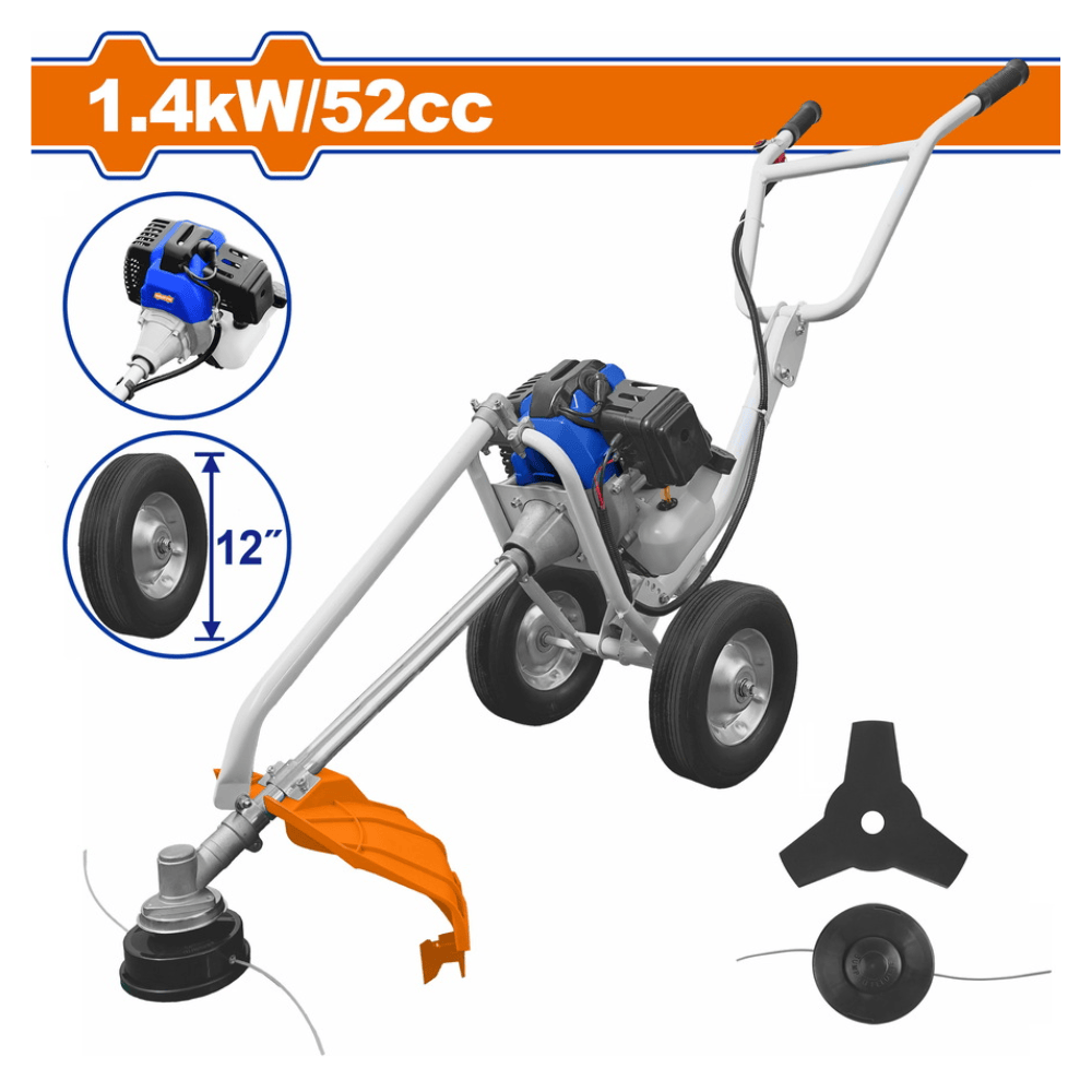 Wadfow Lawn Mower Wadfow 1.4kW Hand Push Gasoline Grass Trimmer And Bush Cutter - WGM3A52