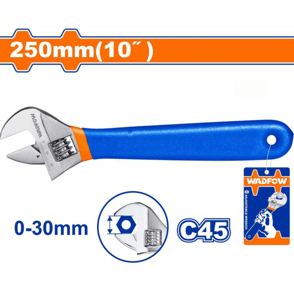 Wadfow Wrenches Wadfow 10" Adjustable Wrench 0-30mm - WAW5110