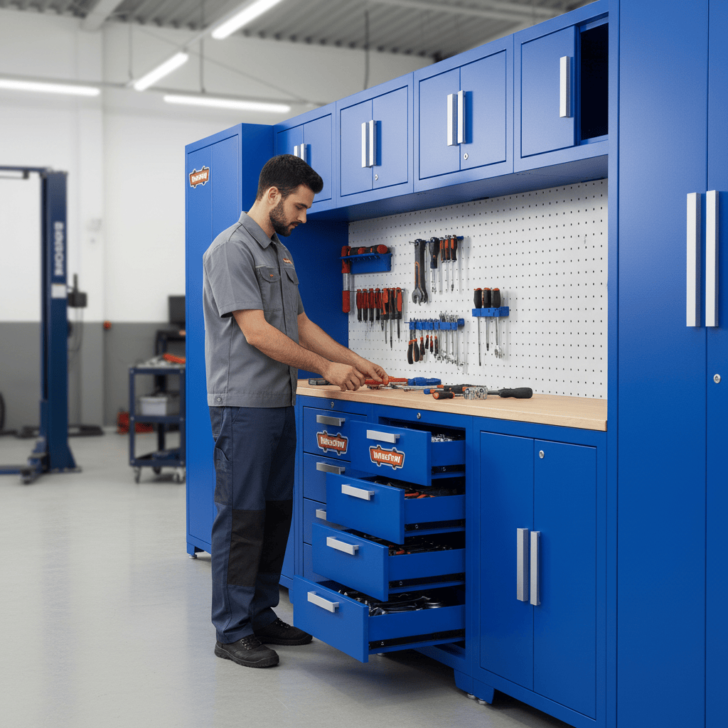 Wadfow Lifting & Workshop Equipment Wadfow 10-Piece Heavy-Duty Modular Garage Cabinet System - WCS3A10