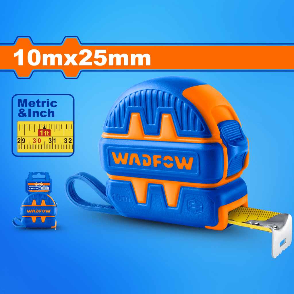 Wadfow Tape Measure Wadfow 10m x 25mm Steel Measuring Tape - WMT1250