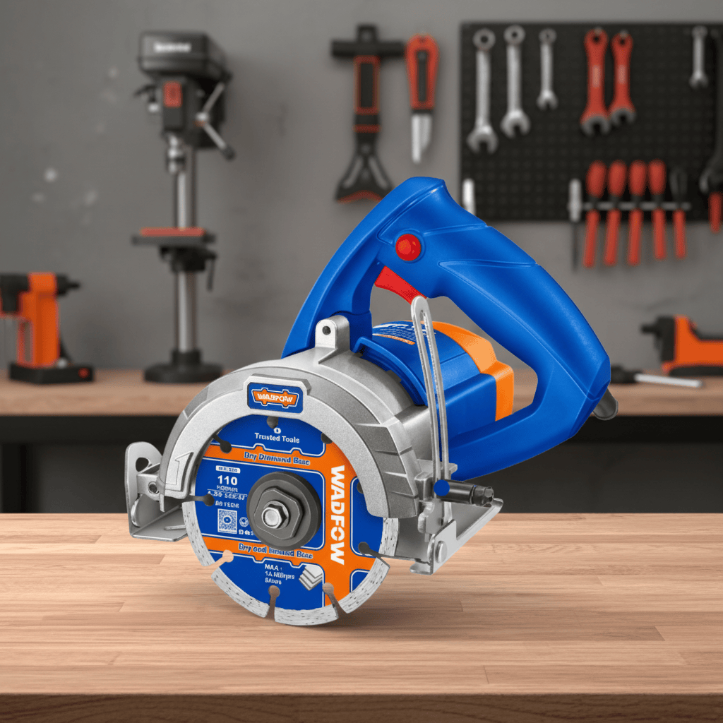 Wadfow Marble Cutter Wadfow 110mm Marble Cutter with Adjustable Depth & 0–45° Bevel Cutting 1400W - WMR15141