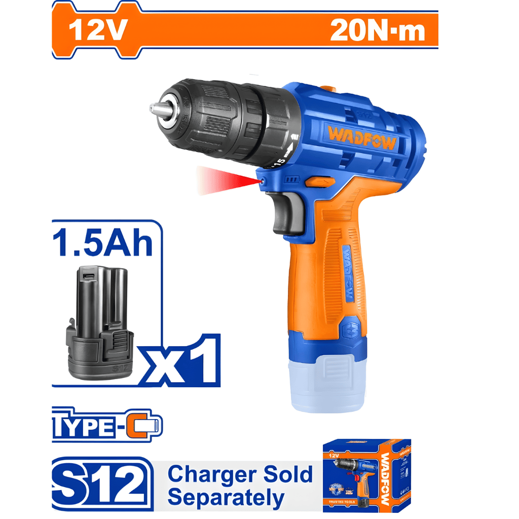 Wadfow Drill Wadfow 12V 20NM Cordless Drill - WCDS565