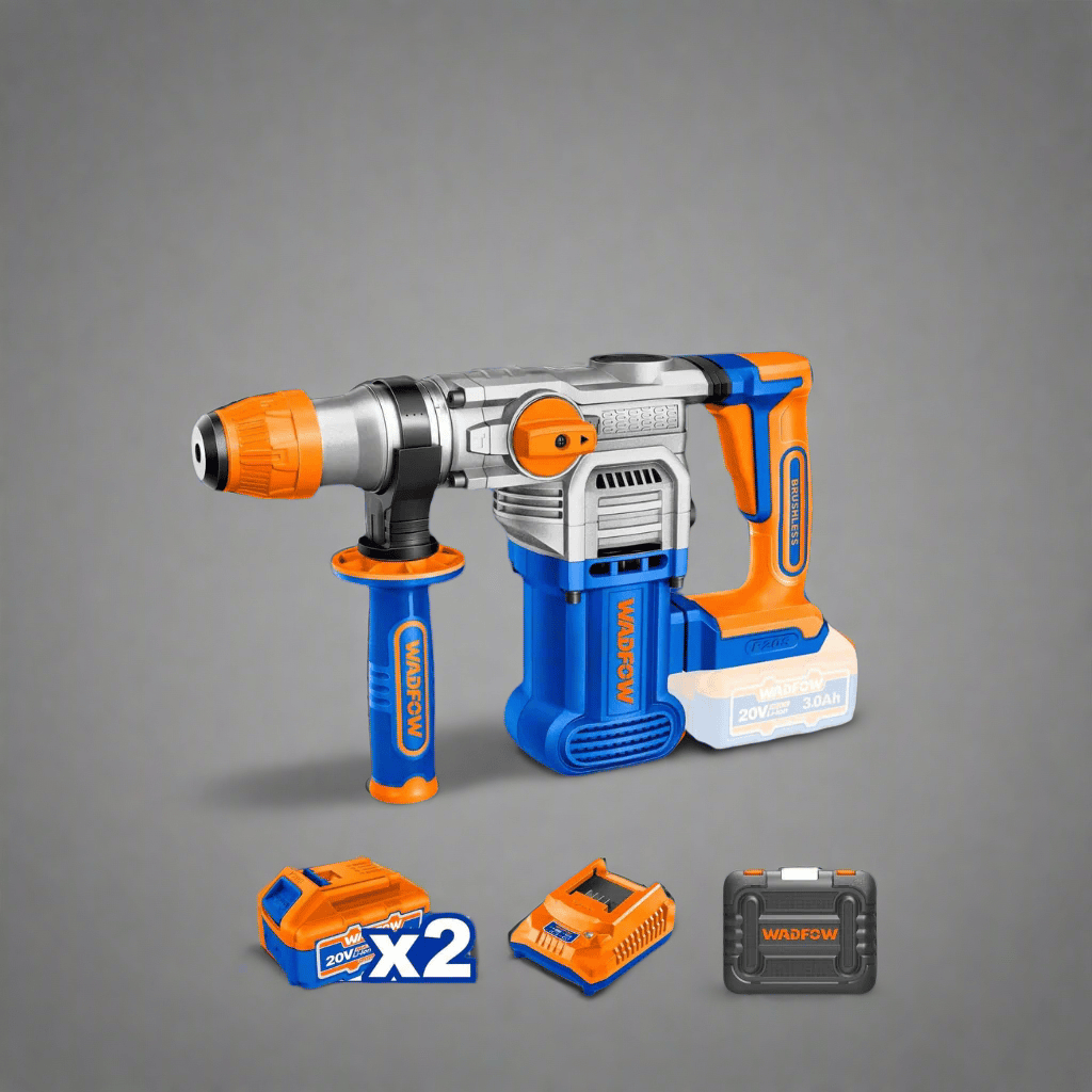 Wadfow Drill Wadfow 20V Cordless Rotary Hammer 28mm With Two Batteries - WLM1B282