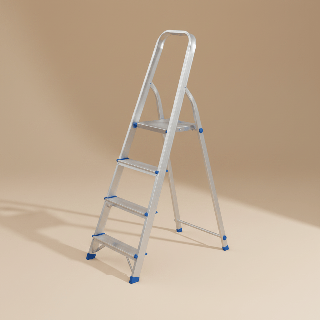 Wadfow Ladder & Access Equipment Wadfow 4-Step Aluminium Household Ladder with 120kg Max Load - WLD3H04