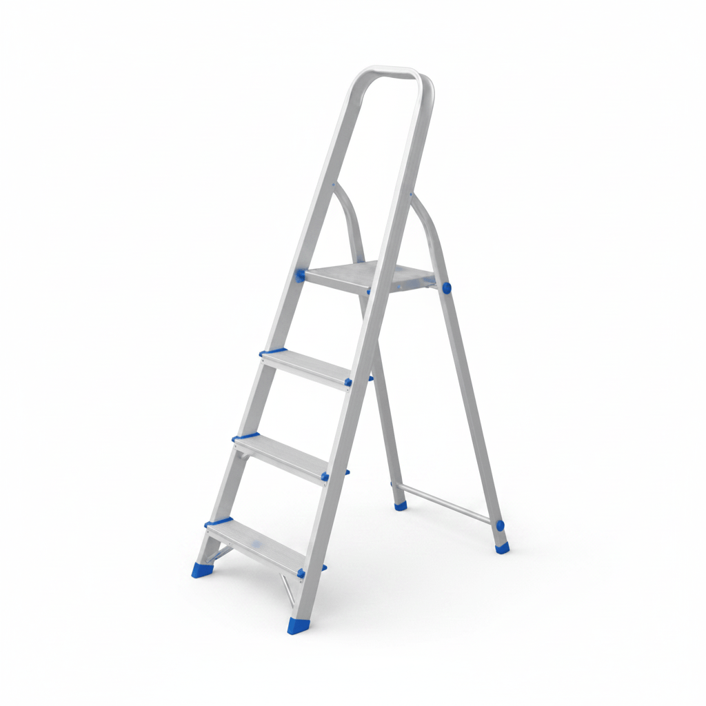 Wadfow Ladder & Access Equipment Wadfow 4-Step Aluminium Household Ladder with 120kg Max Load - WLD3H04