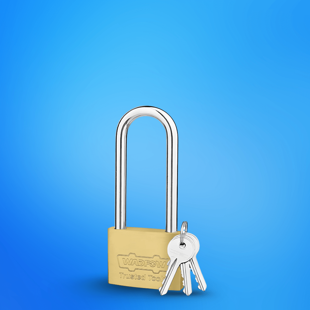 Wadfow Padlocks & Accessories Wadfow 40mm Long Shackle Brass Padlock - WPD2440